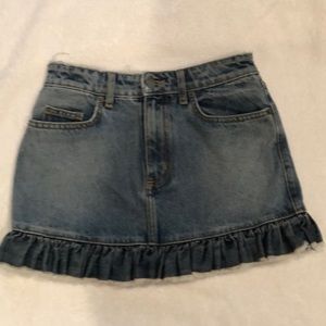 LF store Carmar distressed denim mini skirt